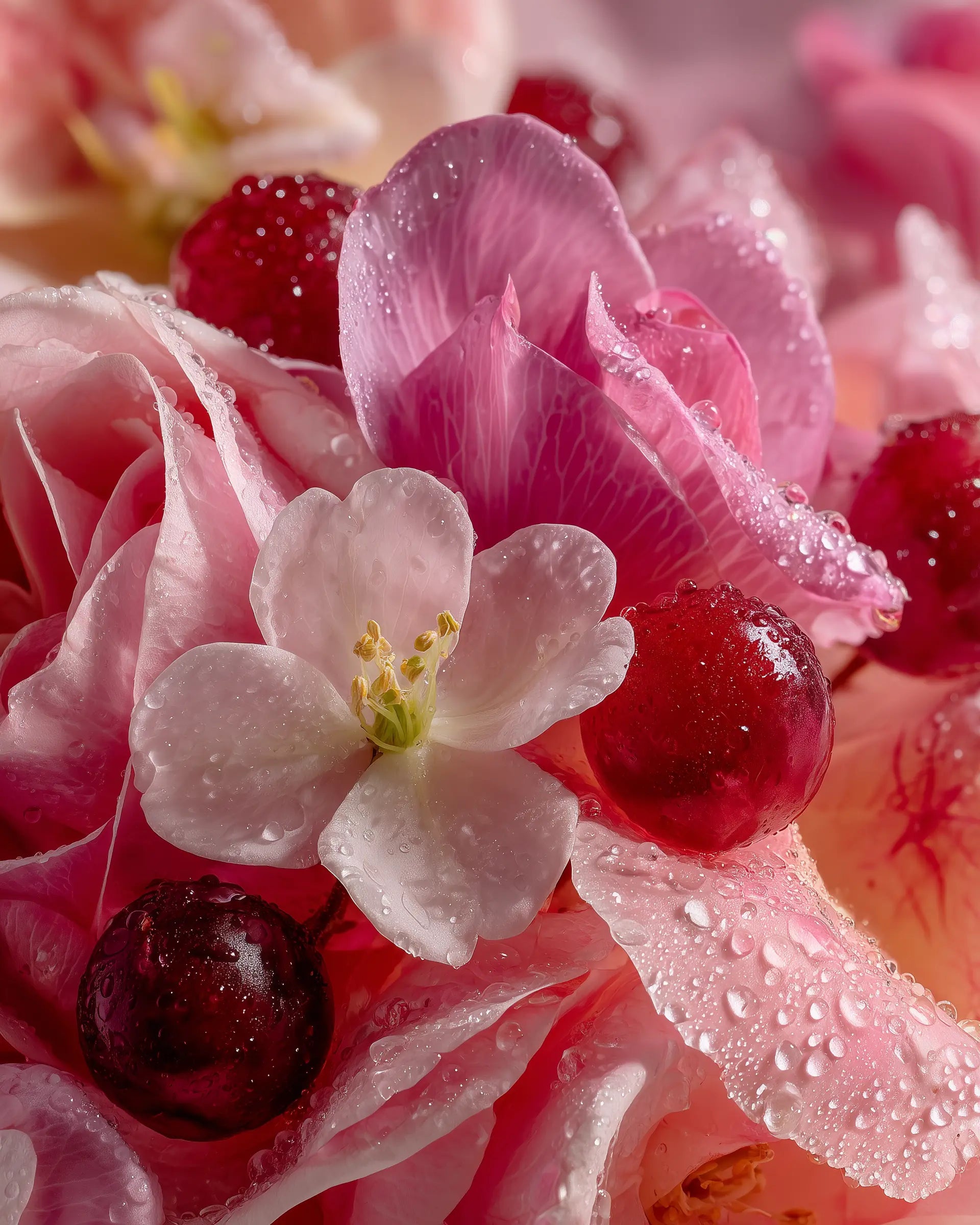 Ingrédients naturels de l’eau de rose pure F&C Natura du Maroc, soin floral hydratant et apaisant pour la peau