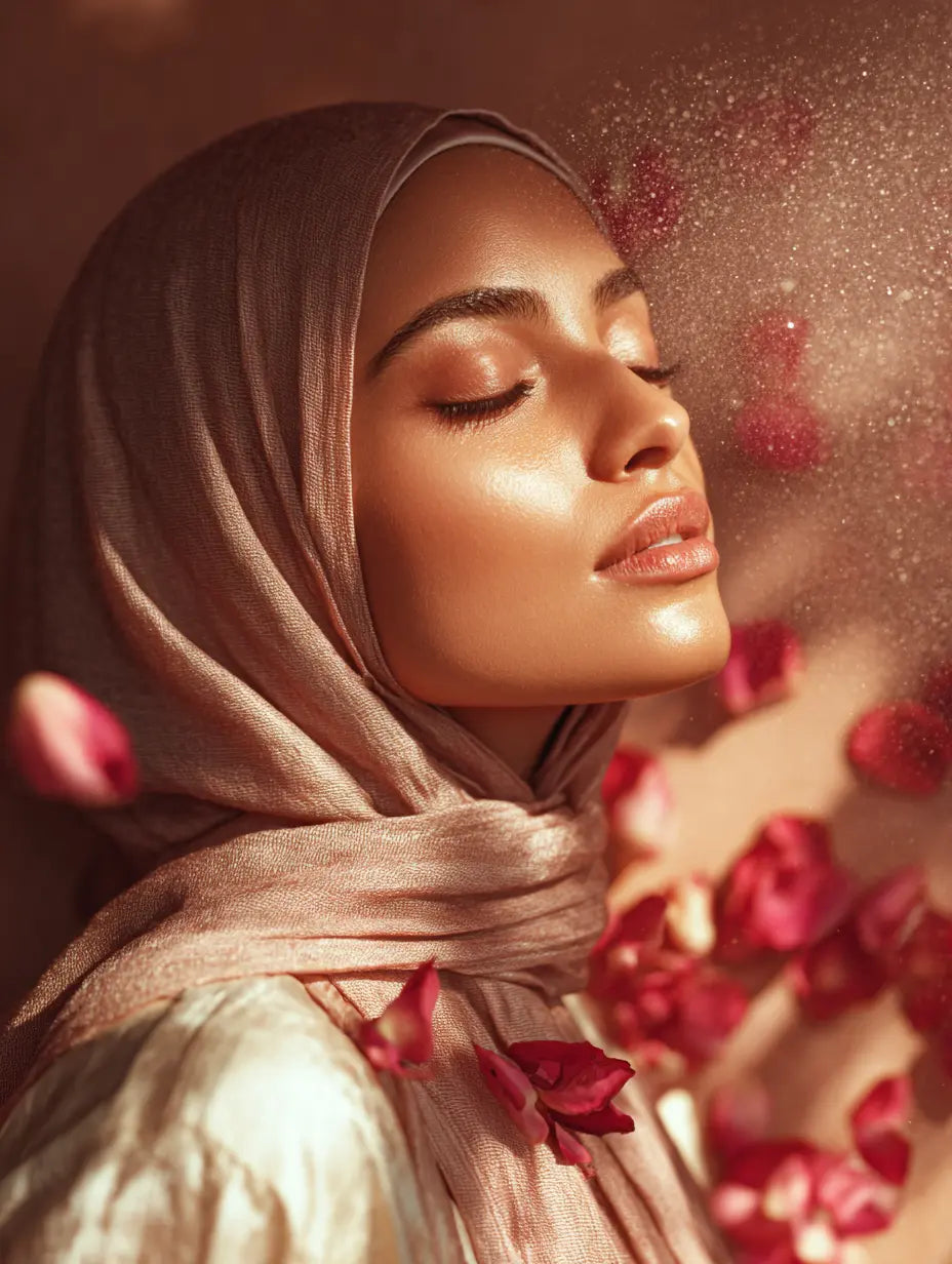 Hydratation et fraîcheur de la peau avec l’eau de rose naturelle F&C Natura, soin visage apaisant du Maroc