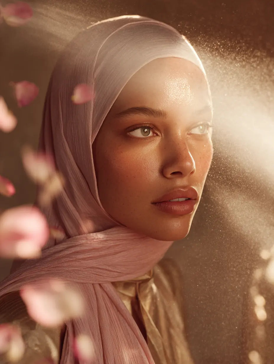 Peau hydratée et apaisée grâce à l’eau de rose naturelle F&C Natura du Maroc, soin visage rafraîchissant