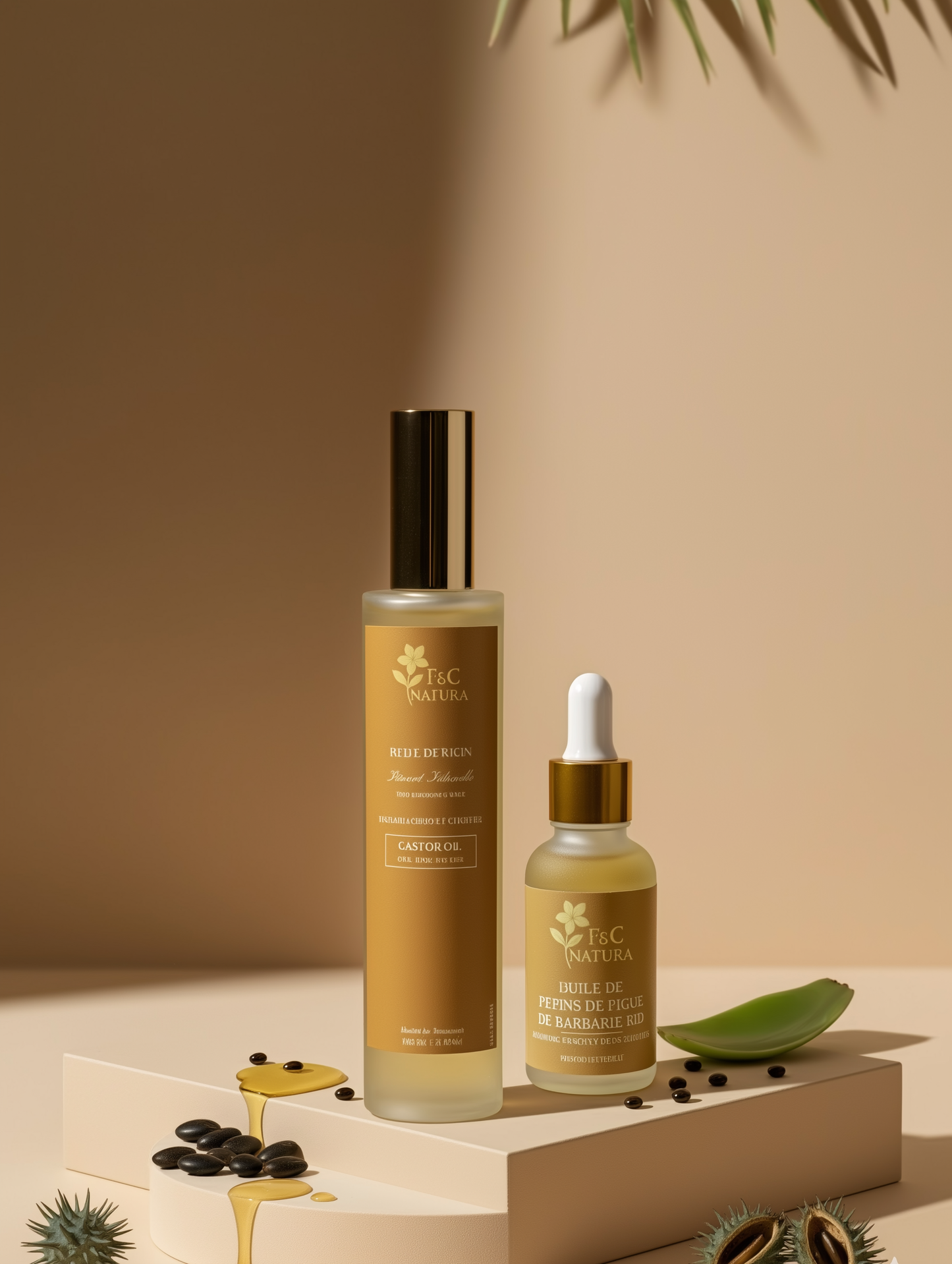 Huiles de ricin & pépins de figue de barbarie 100% naturelles du Maroc by F&C Natura.