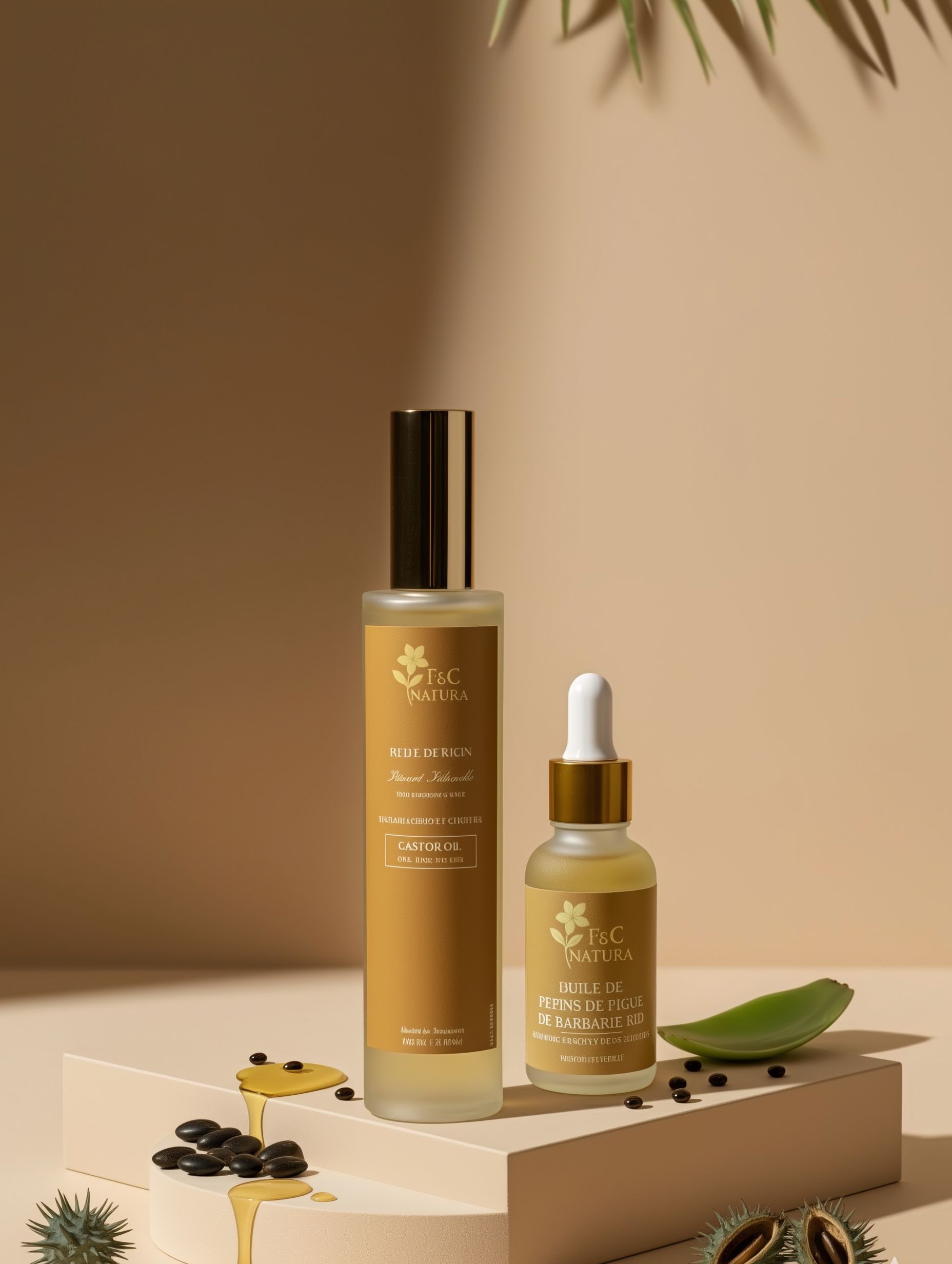 Huiles de ricin & pépins de figue de barbarie 100% naturelles du Maroc by F&C Natura.