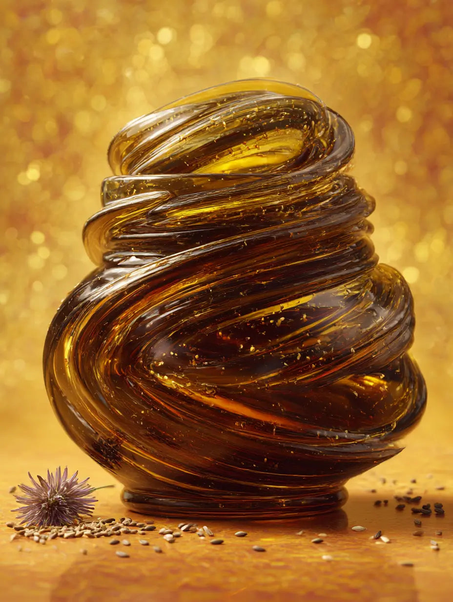 Miel de Nigelle F&C Natura, texture fluide et brillante, riche et naturel, produit artisanal du Maroc