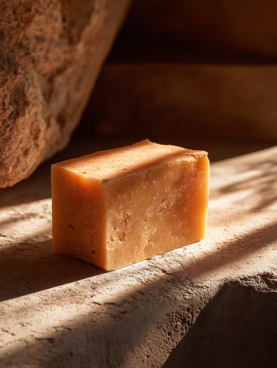 Savon naturel Nigelle & Carotte F&C Natura, formulation 100% végétale, hydratante et apaisante pour la peau.